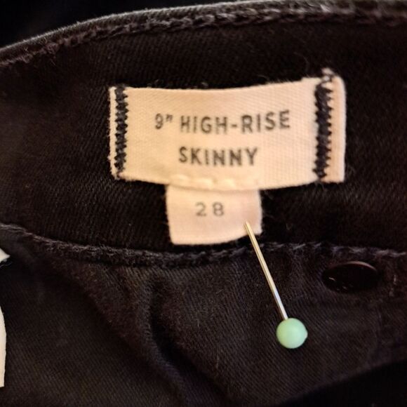 Madewell Black 9-Inch High-Rise Skinny Jeans Size 28 Everyday Comfort Denim - Picture 6 of 16